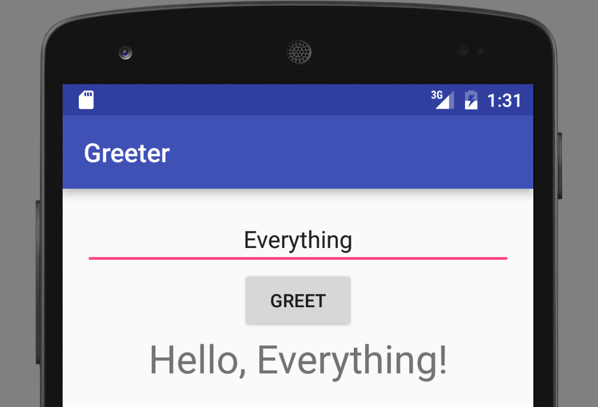 The `Greeter` app we will create