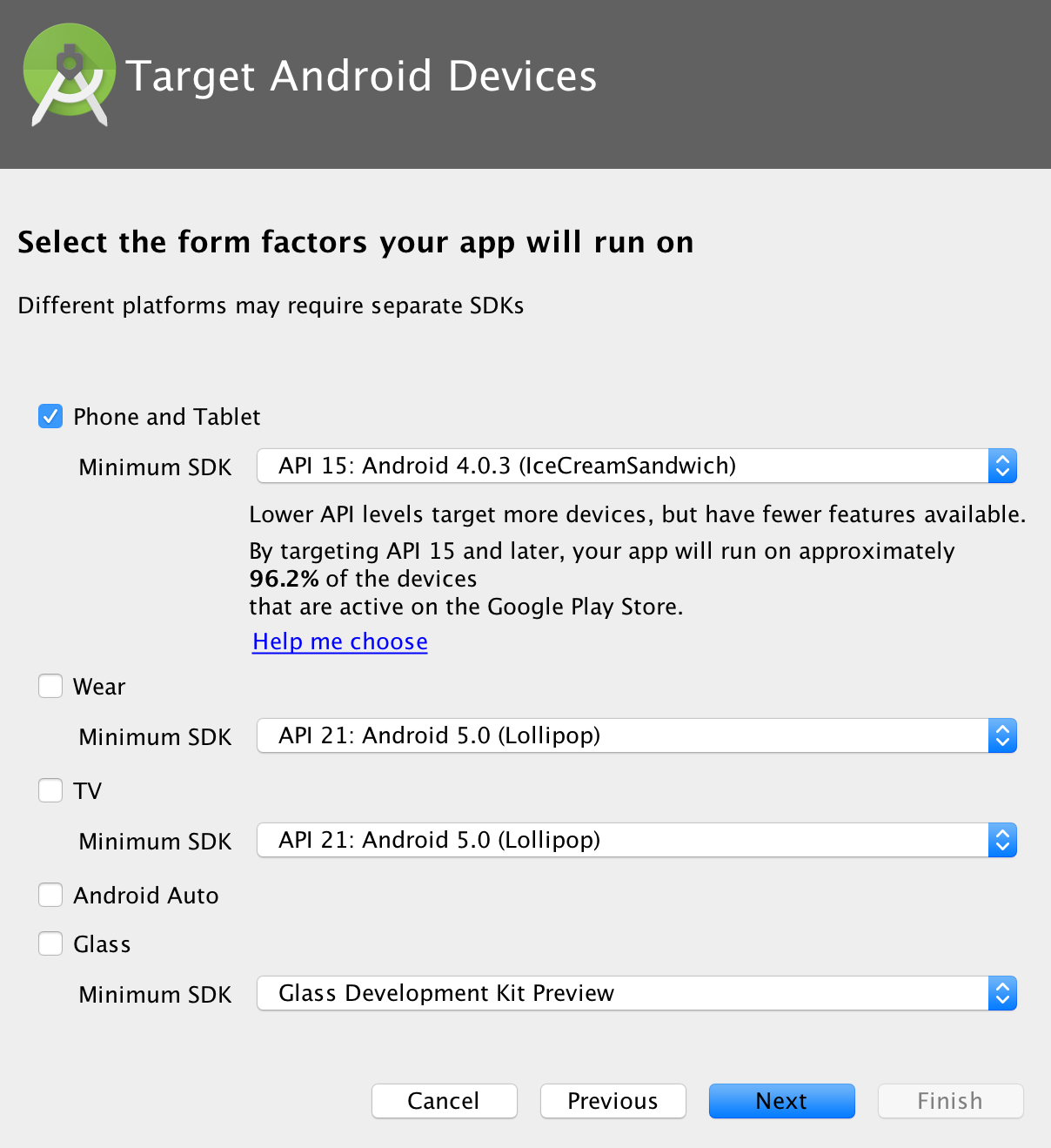 Target android devices