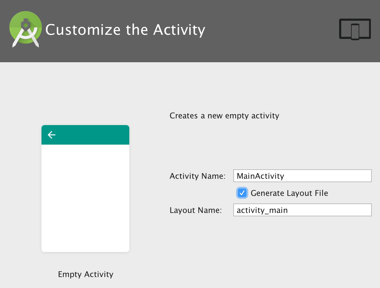 Set activity name and title