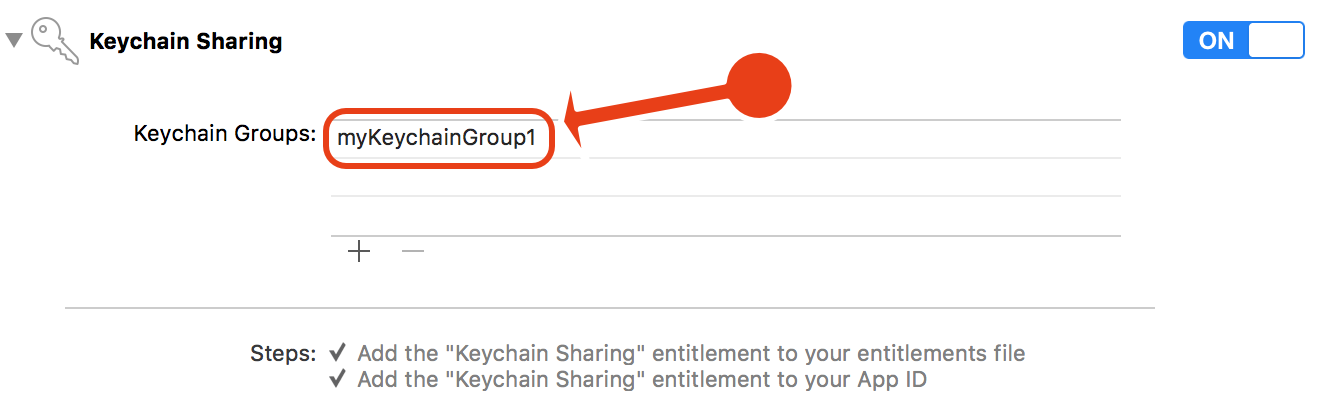 Specify Keychain access group name in Xcode