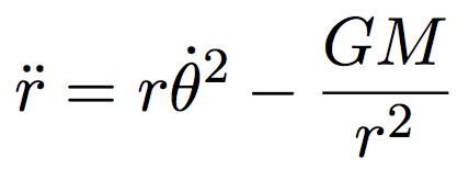 Equation of motion for the distance between the Sun and the Earth.