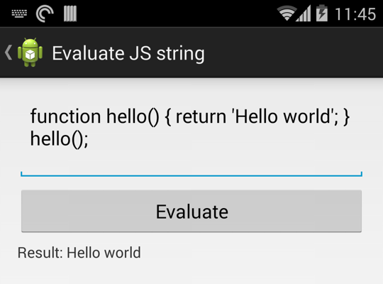 JavaScript evaluator library for Android