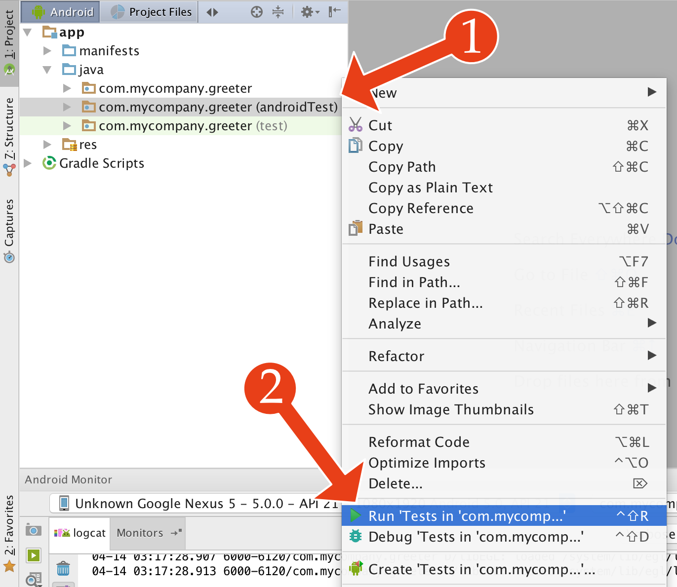 Create test configuration and run tests