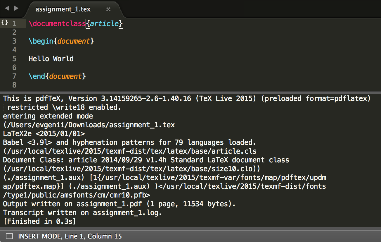 LaTeX build results in Sublime Text