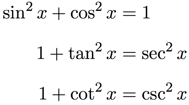 Pythagorean trigonometric indentities