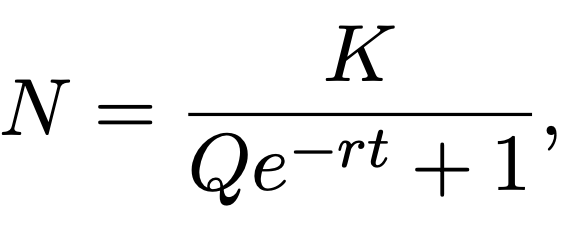 Solution to logistic differential equation